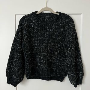 Balloon Sleeve Speckled Sweater
